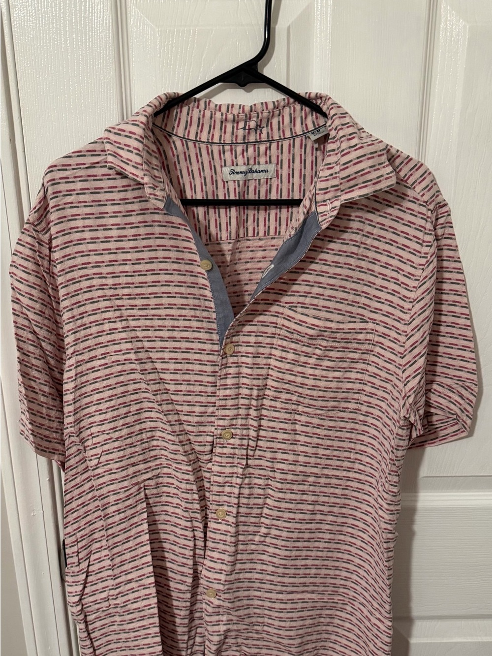 Tommy Bahama Pink Stripe Short-Sleeve Button-Down Shirt